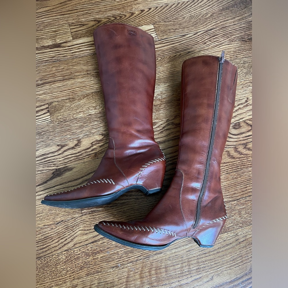 PIKOLINOS‎ Tall Leather Heeled Boots Stitching Sleek Stitched Old Money Rich 36 - Picture 13 of 16